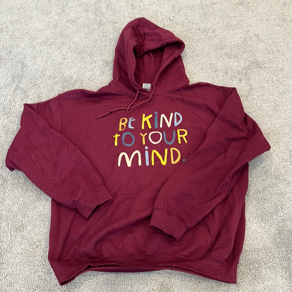 Maroon Self Care is for Everyone sweatshirt - Be Kind to your Mind :)
